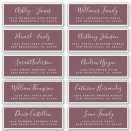 Chic Calligraphy Wedding Guest Adresetiketten Sticker