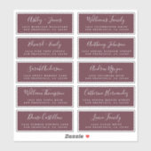 Chic Calligraphy Wedding Guest Adresetiketten Sticker (Vel)