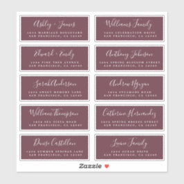 Chic Calligraphy Wedding Guest Adresetiketten Sticker