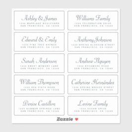 Chic Calligraphy Wedding Guest Adresetiketten Sticker