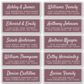 Chic Calligraphy Wedding Guest Adresetiketten Sticker (Voorkant)
