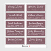 Chic Calligraphy Wedding Guest Adresetiketten Sticker (Vel)