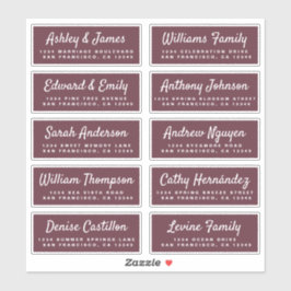Chic Calligraphy Wedding Guest Adresetiketten Sticker