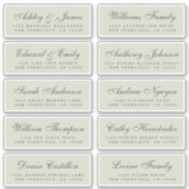 Chic Calligraphy Wedding Guest Adresetiketten Sticker (Voorkant)