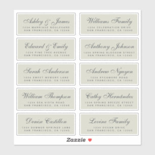 Chic Calligraphy Wedding Guest Adresetiketten Sticker