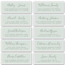 Chic Calligraphy Wedding Guest Adresetiketten Sticker
