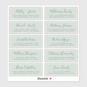 Chic Calligraphy Wedding Guest Adresetiketten Sticker (Vel)