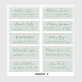 Chic Calligraphy Wedding Guest Adresetiketten Sticker
