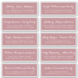 Chic Calligraphy Wedding Guest Adresetiketten Sticker