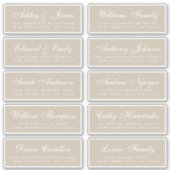 Chic Calligraphy Wedding Guest Adresetiketten Sticker (Voorkant)