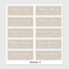 Chic Calligraphy Wedding Guest Adresetiketten Sticker