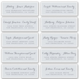 Chic Calligraphy Wedding Guest Adresetiketten Sticker
