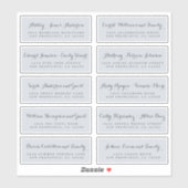 Chic Calligraphy Wedding Guest Adresetiketten Sticker (Vel)