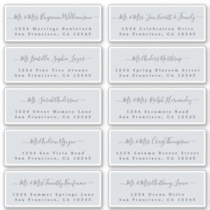 Chic Calligraphy Wedding Guest Adresetiketten Sticker