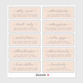 Chic Calligraphy Wedding Guest Adresetiketten Sticker (Vel)