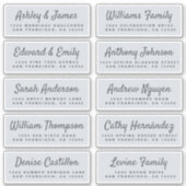 Chic Calligraphy Wedding Guest Adresetiketten Sticker (Voorkant)