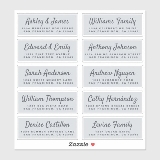 Chic Calligraphy Wedding Guest Adresetiketten Sticker (Vel)