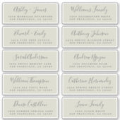Chic Calligraphy Wedding Guest Adresetiketten Sticker (Voorkant)