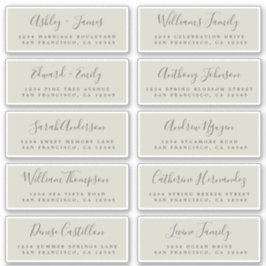 Chic Calligraphy Wedding Guest Adresetiketten Sticker