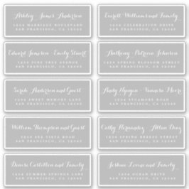 Chic Calligraphy Wedding Guest Adresetiketten Sticker
