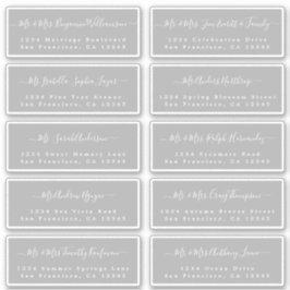 Chic Calligraphy Wedding Guest Adresetiketten Sticker