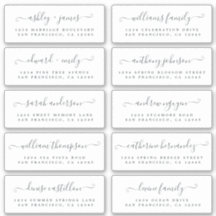 Chic Calligraphy Wedding Guest Adresetiketten