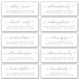Chic Calligraphy Wedding Guest Adresetiketten Sticker