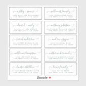 Chic Calligraphy Wedding Guest Adresetiketten Sticker (Vel)