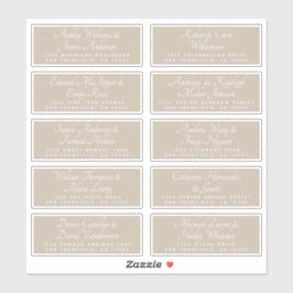 Chic Calligraphy Wedding Guest Adresetiketten Sticker