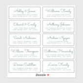 Chic Calligraphy Wedding Guest Adresetiketten Sticker (Vel)