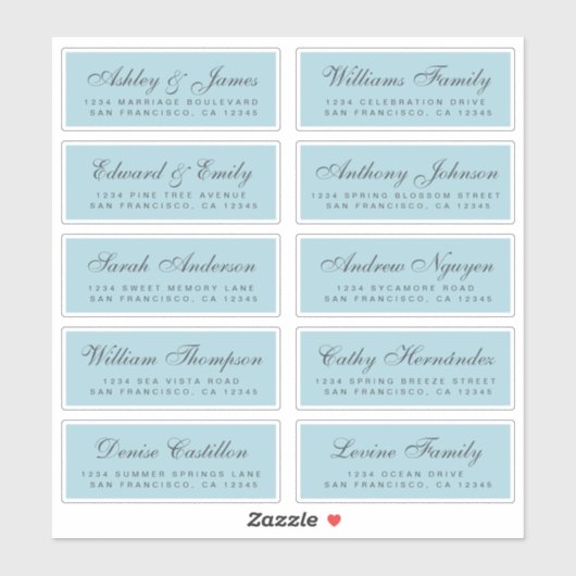 Chic Calligraphy Wedding Guest Adresetiketten Sticker (Vel)