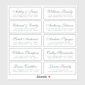 Chic Calligraphy Wedding Guest Adresetiketten Sticker (Vel)