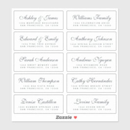 Chic Calligraphy Wedding Guest Adresetiketten Sticker
