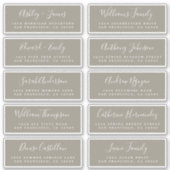 Chic Calligraphy Wedding Guest Adresetiketten Sticker (Voorkant)