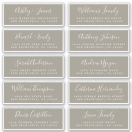 Chic Calligraphy Wedding Guest Adresetiketten Sticker