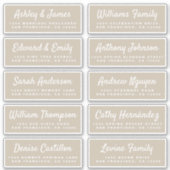 Chic Calligraphy Wedding Guest Adresetiketten Sticker (Voorkant)