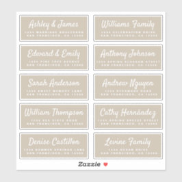Chic Calligraphy Wedding Guest Adresetiketten Sticker