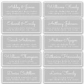 Chic Calligraphy Wedding Guest Adresetiketten Sticker (Voorkant)