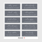 Chic Calligraphy Wedding Guest Adresetiketten Sticker (Vel)