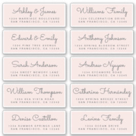 Chic Calligraphy Wedding Guest Adresetiketten Sticker