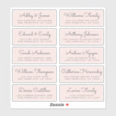 Chic Calligraphy Wedding Guest Adresetiketten Sticker (Vel)