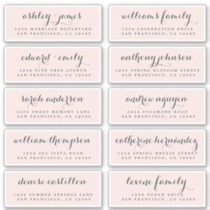 Chic Calligraphy Wedding Guest Adresetiketten Sticker
