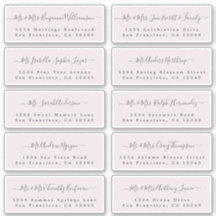 Chic Calligraphy Wedding Guest Adresetiketten