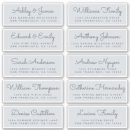 Chic Calligraphy Wedding Guest Adresetiketten Sticker