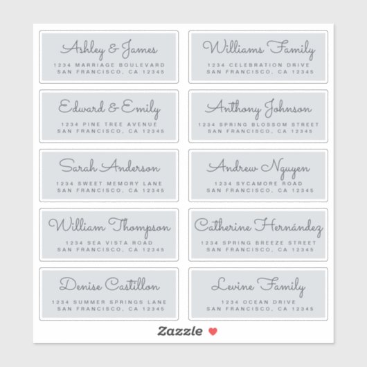 Chic Calligraphy Wedding Guest Adresetiketten Sticker (Vel)