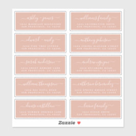 Chic Calligraphy Wedding Guest Adresetiketten Sticker