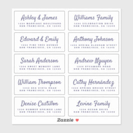 Chic Calligraphy Wedding Guest Adresetiketten Sticker