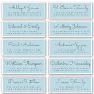 Chic Calligraphy Wedding Guest Adresetiketten Sticker