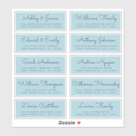 Chic Calligraphy Wedding Guest Adresetiketten Sticker
