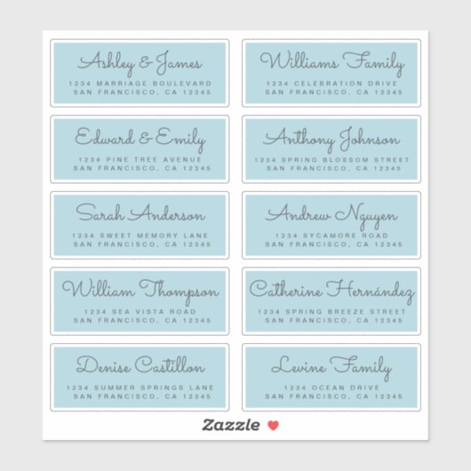 Chic Calligraphy Wedding Guest Adresetiketten Sticker (Vel)